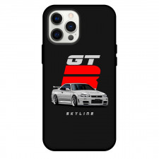 Nissan Phone Case For iPhone and Samsung Galaxy Devices - Nissan Skyline GTR Gray Color On Black Background
