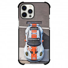 Porsche Phone Case For iPhone and Samsung Galaxy Devices - Porsche 911 GT3 RSR Gulf Racing Top View Poster