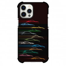 Porsche Phone Case For iPhone and Samsung Galaxy Devices - Porsche 911 Silhouettes On Black Background