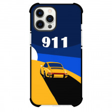 Porsche Phone Case For iPhone and Samsung Galaxy Devices - Porsche 911 Yellow Sunset Illustration Art