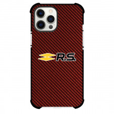 Renault Sport Phone Case For iPhone Samsung Galaxy Pixel OnePlus Vivo Xiaomi Asus Sony Motorola Nokia - Renault Sport Logo On Red Carbon Fiber Background