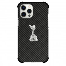 Rolls Royce Spirit of Ecstasy Phone Case For iPhone Samsung Galaxy Pixel OnePlus Vivo Xiaomi Asus Sony Motorola Nokia - Rolls Royce Spirit of Ecstasy Logo On Traditional Black Charcoal Carbon Fiber Background