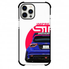 Subaru Phone Case For iPhone and Samsung Galaxy Devices - Subaru Impreza WRX STI Blue Rear View Illustration Art