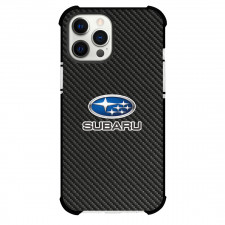 Subaru Phone Case For iPhone Samsung Galaxy Pixel OnePlus Vivo Xiaomi Asus Sony Motorola Nokia - Subaru Logo On Traditional Black Charcoal Carbon Fiber Background
