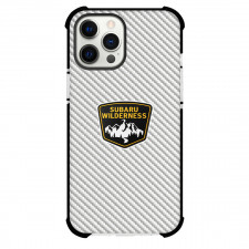 Subaru Crosstrek Wilderness Phone Case For iPhone Samsung Galaxy Pixel OnePlus Vivo Xiaomi Asus Sony Motorola Nokia - Subaru Crosstrek Wilderness Logo On Silver Gray Carbon Fiber Background