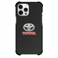 Toyota Phone Case For iPhone Samsung Galaxy Pixel OnePlus Vivo Xiaomi Asus Sony Motorola Nokia - Toyota Logo On Traditional Black Charcoal Carbon Fiber Background