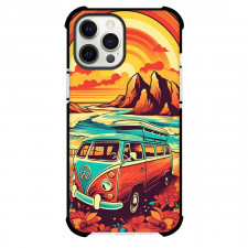 Volkswagen Phone Case For iPhone and Samsung Galaxy Devices - Volkswagen T1 Van Retro Sunset Illustration Art
