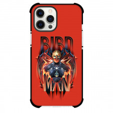Birdman Phone Case For iPhone and Samsung Galaxy Devices - Birdman vector Collaboration Art On Red Background