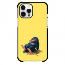 Fantastic Beast Phone Case For iPhone and Samsung Galaxy Devices - Fantastic Beast Niffler Sitting On Golden Egg Yellow Background