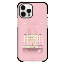 The Grand Budapest Hotel Phone Case For iPhone and Samsung Galaxy Devices - The Grand Budapest Hotel Illustration Art On Pink Background