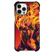 Ghost Rider Phone Case For iPhone and Samsung Galaxy Devices - Ghost Rider Flaming Skull Illustration Art
