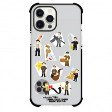 Inglourious Bastards Phone Case For iPhone and Samsung Galaxy Devices - Inglourious Bastards Adorable Character Stickers On Gray Background