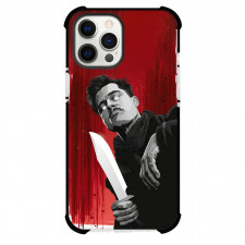 Inglourious Bastards Phone Case For iPhone and Samsung Galaxy Devices - Inglourious Bastards Brad Pitt Grayscale Illustration On Red Background