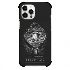 Jurassic Park Phone Case For iPhone and Samsung Galaxy Devices - Jurassic Park Dinosaur Eye Grayscale Poster