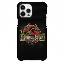 Jurassic Park Phone Case For iPhone and Samsung Galaxy Devices - Jurassic Park Logo On Black Background