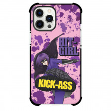 Kick-Ass Phone Case For iPhone and Samsung Galaxy Devices - Kick-Ass Hit Girl Purple Illustration Art On Pink Background