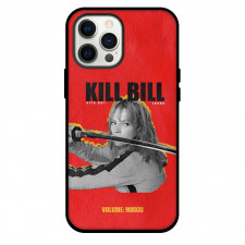 Kill Bill Phone Case For iPhone and Samsung Galaxy Devices - Kill Bill The Bride Grayscale On Red Background