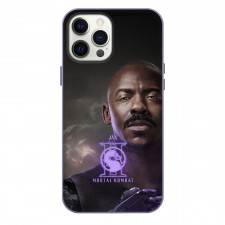 Mortal Kombat II Jax Phone Case For iPhone Samsung Galaxy Pixel OnePlus Vivo Xiaomi Asus Sony Motorola Nokia - Jax Portrait With Neon Purple Logo Poster