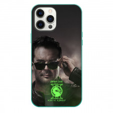 Mortal Kombat II Johnny Cage Phone Case For iPhone Samsung Galaxy Pixel OnePlus Vivo Xiaomi Asus Sony Motorola Nokia - Johnny Cage Portrait With Neon Green Logo Poster