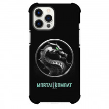 Mortal Kombat II Phone Case For iPhone Samsung Galaxy Pixel OnePlus Vivo Xiaomi Asus Sony Motorola Nokia - Mortal Kombat II Metallic Dragon Logo On Black Background
