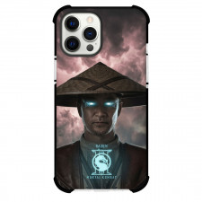 Mortal Kombat II Raiden Phone Case For iPhone Samsung Galaxy Pixel OnePlus Vivo Xiaomi Asus Sony Motorola Nokia - Raiden Portrait With Neon Blue Logo Poster