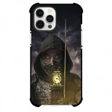 Mortal Kombat II Scorpion Phone Case For iPhone Samsung Galaxy Pixel OnePlus Vivo Xiaomi Asus Sony Motorola Nokia - Scorpion Portrait With Neon Yellow Logo Poster