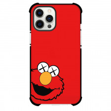 Sesame Street Elmo Phone Case For iPhone and Samsung Galaxy Devices - Sesame Street Elmo Peeping On Red Background