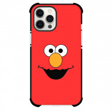 Sesame Street Elmo Phone Case For iPhone and Samsung Galaxy Devices - Sesame Street Elmo Smiling Avatar On Red Background