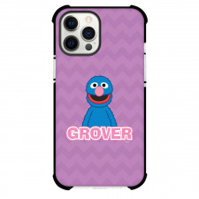 Sesame Street Grover Phone Case For iPhone and Samsung Galaxy Devices - Sesame Street Grover Portrait Illustration On Purple Background