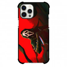 The Scream Phone Case For iPhone and Samsung Galaxy Devices - The Scream Ghostface Illustration Art Red And Black
