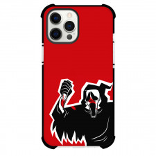The Scream Phone Case For iPhone and Samsung Galaxy Devices - The Scream Movie Ghostface Cartoon Art On Red Background