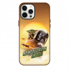 Star Wars The Mandalorian And Grogu Phone Case For iPhone Samsung Galaxy Pixel OnePlus Vivo Xiaomi Asus Sony Motorola Nokia - Star Wars The Mandalorian And Grogu Clouds Side Portrait Series Poster