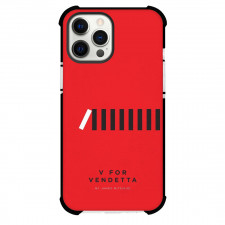 V For Vendetta Phone Case For iPhone and Samsung Galaxy Devices - V For Vendetta Minimalist Movie Poster Red Background