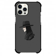V For Vendetta Phone Case For iPhone and Samsung Galaxy Devices - V For Vendetta Side Portrait Illustration On Dark Background