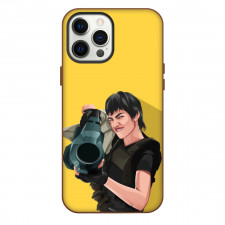 Money Heist La casa de papel Tokyo Phone Case For iPhone Samsung Galaxy Pixel OnePlus Vivo Xiaomi Asus Sony Motorola Nokia - Tokyo Gun Portrait In Yellow Background Cartoon Art
