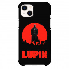Lupin Phone Case For iPhone Samsung Galaxy Pixel OnePlus Vivo Xiaomi Asus Sony Motorola Nokia - Assane Diop Standing On Red Illustration Black Background Poster