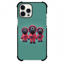 Squid Game Phone Case For iPhone Samsung Galaxy Pixel OnePlus Vivo Xiaomi Asus Sony Motorola Nokia - Squid Game Guards Standing On Green Background