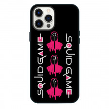 Squid Game 2 Phone Case For iPhone Samsung Galaxy Pixel OnePlus Vivo Xiaomi Asus Sony Motorola Nokia - Squid Game2 Three Pink Soldiers With Double Text Left And Right Black Background
