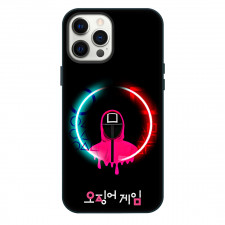 Squid Game 2 Phone Case For iPhone Samsung Galaxy Pixel OnePlus Vivo Xiaomi Asus Sony Motorola Nokia - Squid Game2 Pink Soldier In Neon Circle With Korean Text