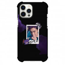Squid Game 2 Thanos Phone Case For iPhone Samsung Galaxy Pixel OnePlus Vivo Xiaomi Asus Sony Motorola Nokia - Thanos Showing Finger Heart Sticker On Dark Purple Background
