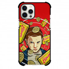 Stranger Things Eleven Phone Case For iPhone Samsung Galaxy Pixel OnePlus Vivo Xiaomi Asus Sony Motorola Nokia - Eleven Blood in Nose and Homestyle Waffer Pack & Red Background