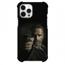 The Walking Dead Phone Case For iPhone Samsung Galaxy Pixel OnePlus Vivo Xiaomi Asus Sony Motorola Nokia - Rick Grimes Pointing Gun On Dark Background