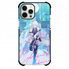 Cyberpunk Lucyna Edgerunners Case For iPhone Samsung Galaxy Pixel OnePlus Vivo Xiaomi Asus Sony Motorola Nokia - Lucyna Kushinada Sitting Pose Silhouette Background