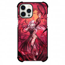 Fate Stay Night Sakura Matou Phone Case For iPhone Samsung Galaxy Pixel OnePlus Vivo Xiaomi Asus Sony Motorola Nokia - Sakura Matou Curl Layers Dress with Red Pattern Background