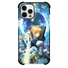 Fate Stay Night Saber Alter Phone Case For iPhone Samsung Galaxy Pixel OnePlus Vivo Xiaomi Asus Sony Motorola Nokia - Saber Alter Hold Her Sword on Back Side with Sky Background