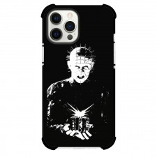 Hellraiser Phone Case For iPhone And Samsung Galaxy Devices - Pinhead Holding Cube Black And White