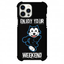 Felix the Cat Phone Case For iPhone Samsung Galaxy Pixel OnePlus Vivo Xiaomi Asus Sony Motorola Nokia - Felix The Cat Enjoy Your Weekend Black Background