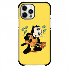 Felix the Cat Phone Case For iPhone Samsung Galaxy Pixel OnePlus Vivo Xiaomi Asus Sony Motorola Nokia - Felix The Cat Playing Guitar Yellow Background