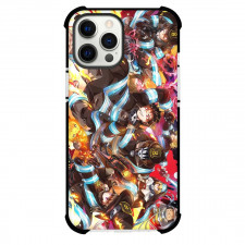 Fire Force For iPhone Samsung Galaxy Pixel OnePlus Vivo Xiaomi Asus Sony Motorola Nokia - Characters Fighting Pose Fire Background