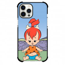 The Flintstones Pebbles Flintstone Phone Case For iPhone Samsung Galaxy Pixel OnePlus Vivo Xiaomi Asus Sony Motorola Nokia - Pebbles Flintstone Sitting Violet Pebbles Background